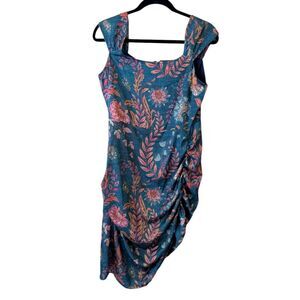 Averie Halley Ruched Midi Floral Dress Size Large